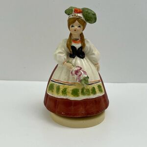 Vintage‎ Beer Barrel Polka Ceramic Woman Figurine Music Box Sankyo Made in Japan